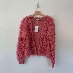 & Other Stories Pink Shag Cardigain